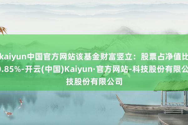kaiyun中国官方网站该基金财富竖立:股票占净值比80.85%-开云(中国)Kaiyun·官方网站-科技股份有限公司