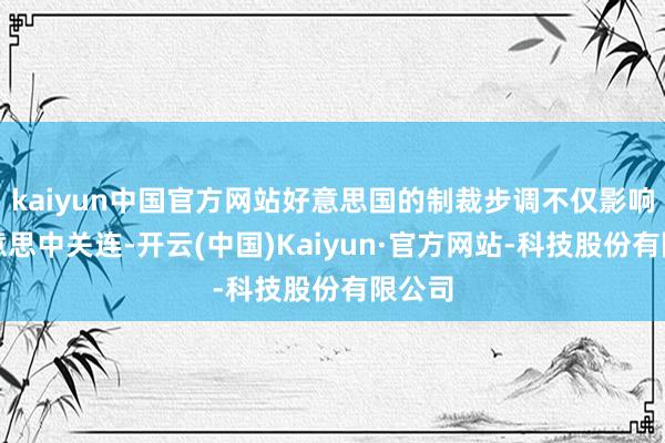 kaiyun中国官方网站好意思国的制裁步调不仅影响了好意思中关连-开云(中国)Kaiyun·官方网站-科技股份有限公司