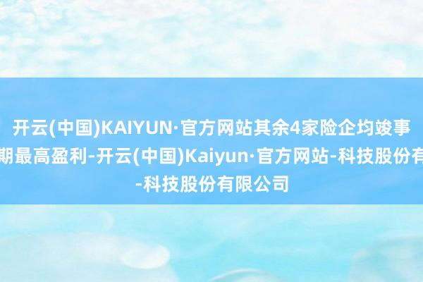开云(中国)KAIYUN·官方网站其余4家险企均竣事历史同期最高盈利-开云(中国)Kaiyun·官方网站-科技股份有限公司