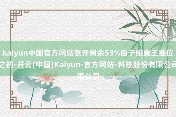 kaiyun中国官方网站张开剩余53%由于昭襄王继位之初-开云(中国)Kaiyun·官方网站-科技股份有限公司