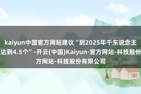 kaiyun中国官方网站建议“到2025年千东说念主口托位数达到4.5个”-开云(中国)Kaiyun·官方网站-科技股份有限公司